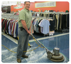 Coronavirus Cleaning Services in Hampton, VA | Marlowe's We Care Company Photo of man with floor polisher